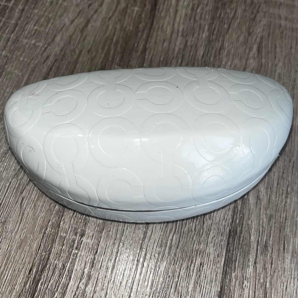 COACH White Signature Embossed Hard Eyeglass / Sunglasses Case